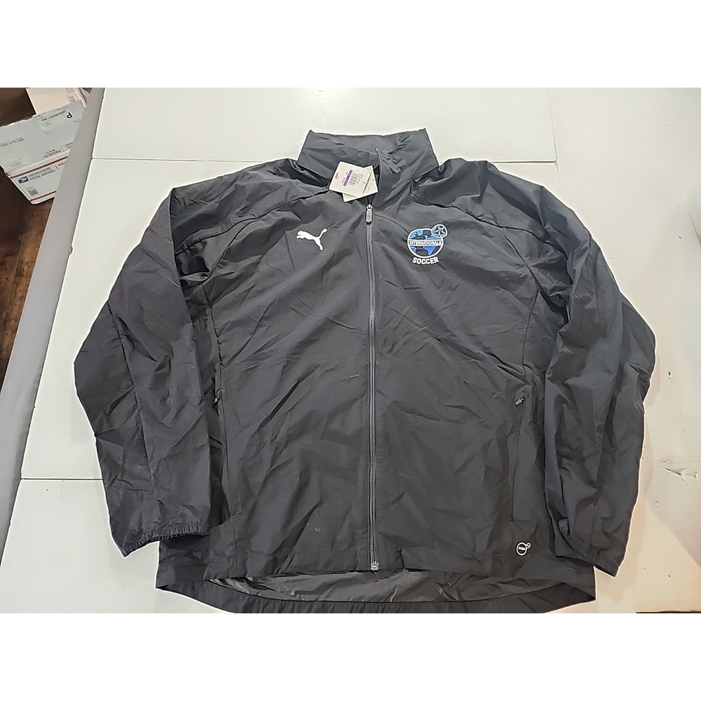 Puma teamLIGA‎ SC Soccer Jacket XXL NWT Black Packable Hood Rain Windbreaker